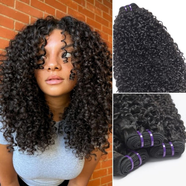 Tissage / Natural Black / Burmese Curly / 100% Brazilian Virgin Human Hair / 3pcs 300g