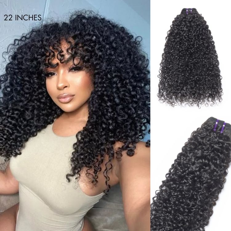 Tissage / Natural Black / Burmese Curly / 100% Brazilian Virgin Human Hair / 3pcs 300g