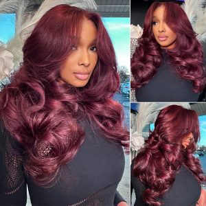 Trisha / Butterfly Burgundy / Invisible / 6x5/ Glueless / 250%
