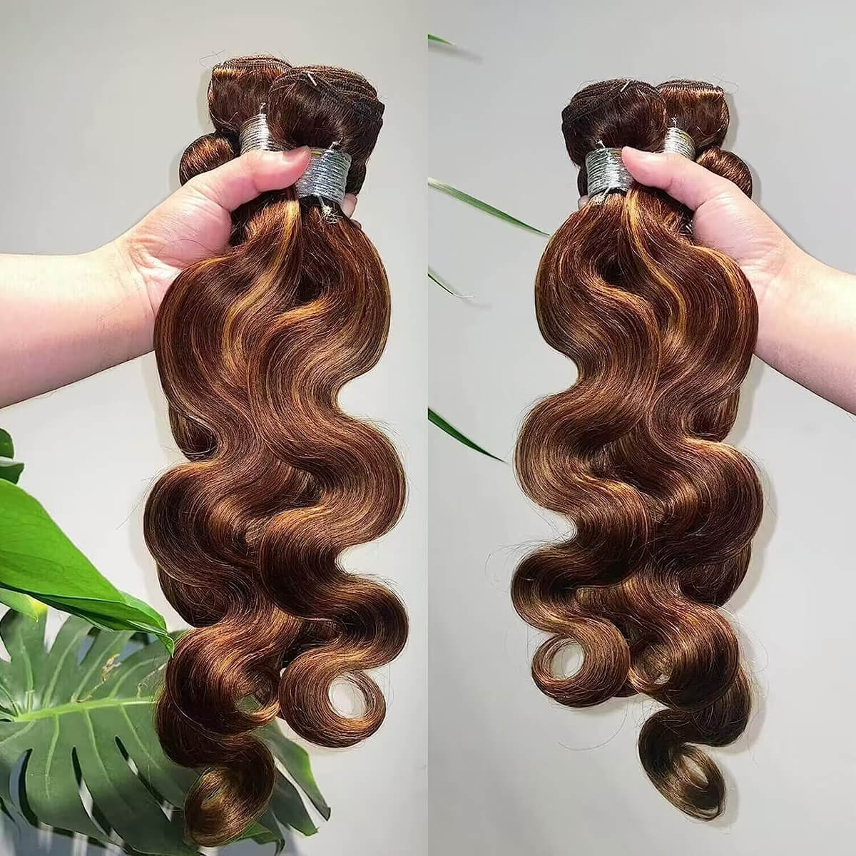 Tissage / Honey Highlights / Body Wave / 100% Brazilian Virgin Human Hair / 3pcs 300g