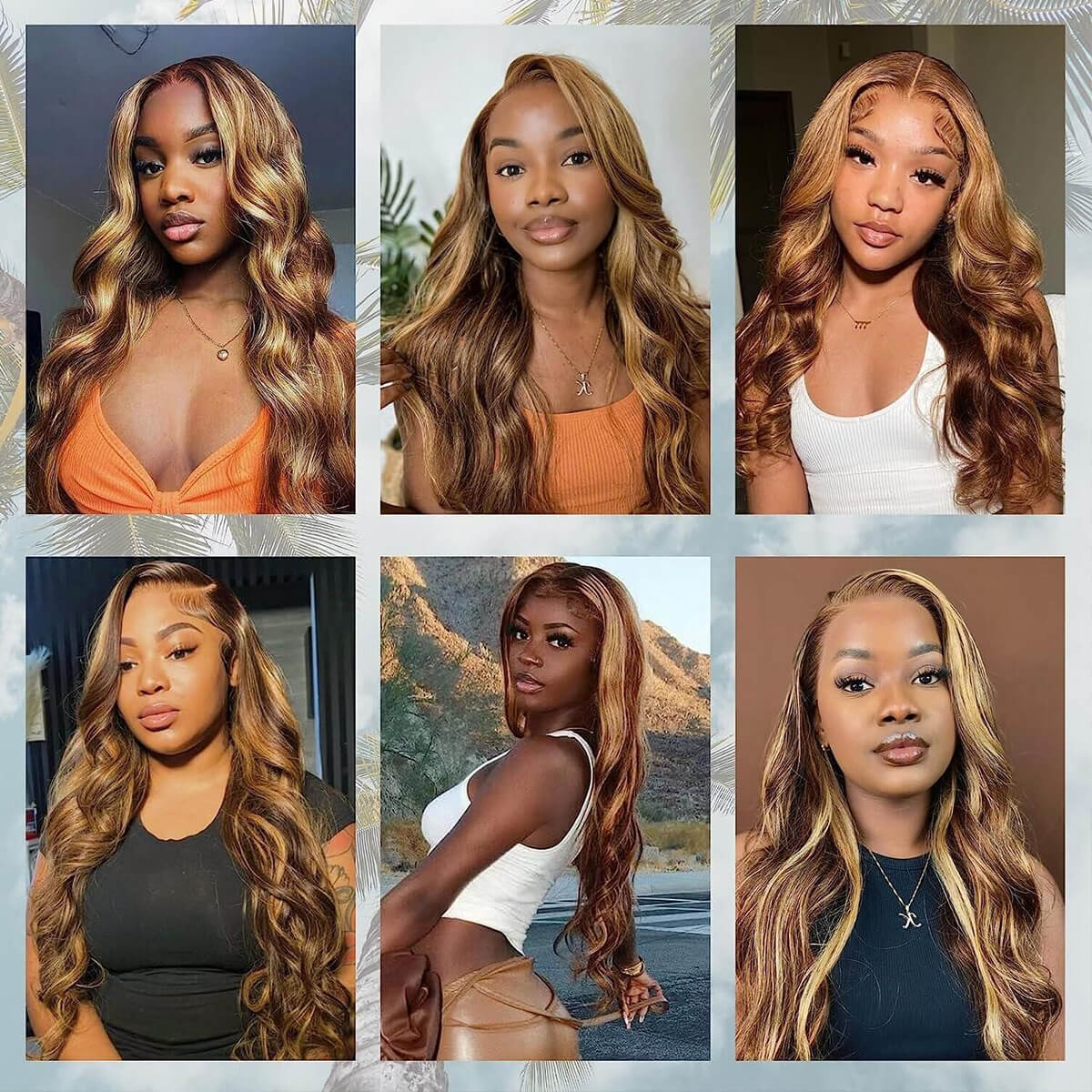 Tissage / Honey Highlights / Body Wave / 100% Brazilian Virgin Human Hair / 3pcs 300g