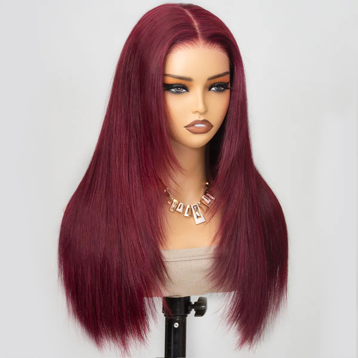 Melanie / Burgundy / Straight / 6x5 Precut HD / 180% / Glueless