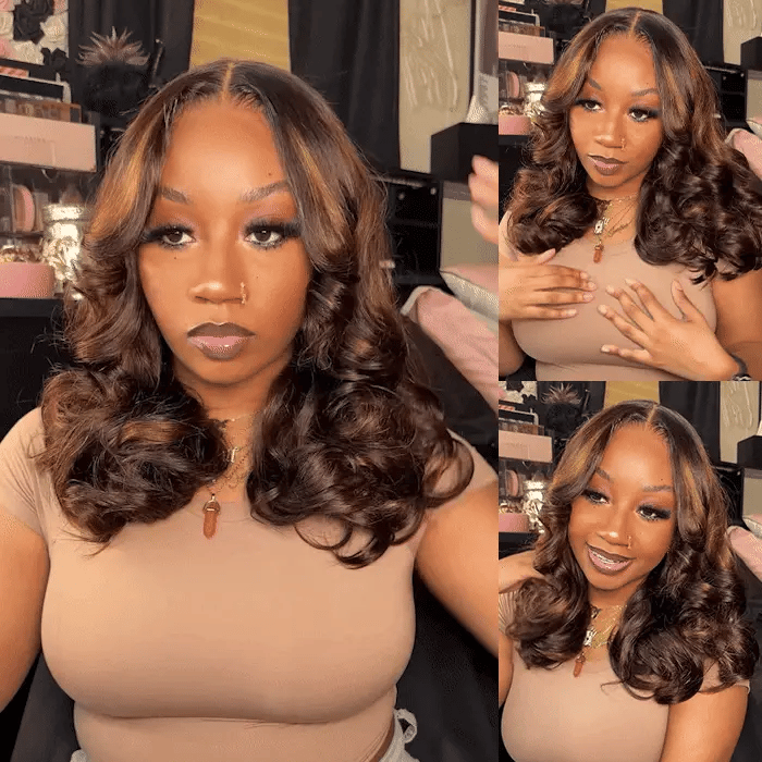 Oprah / Brown Highlights/ Butterfly Layer / 6x5 / 250% / Glueless