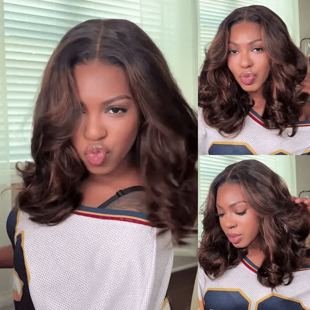 Oprah / Brown Highlights/ Butterfly Layer / 6x5 / 250% / Glueless