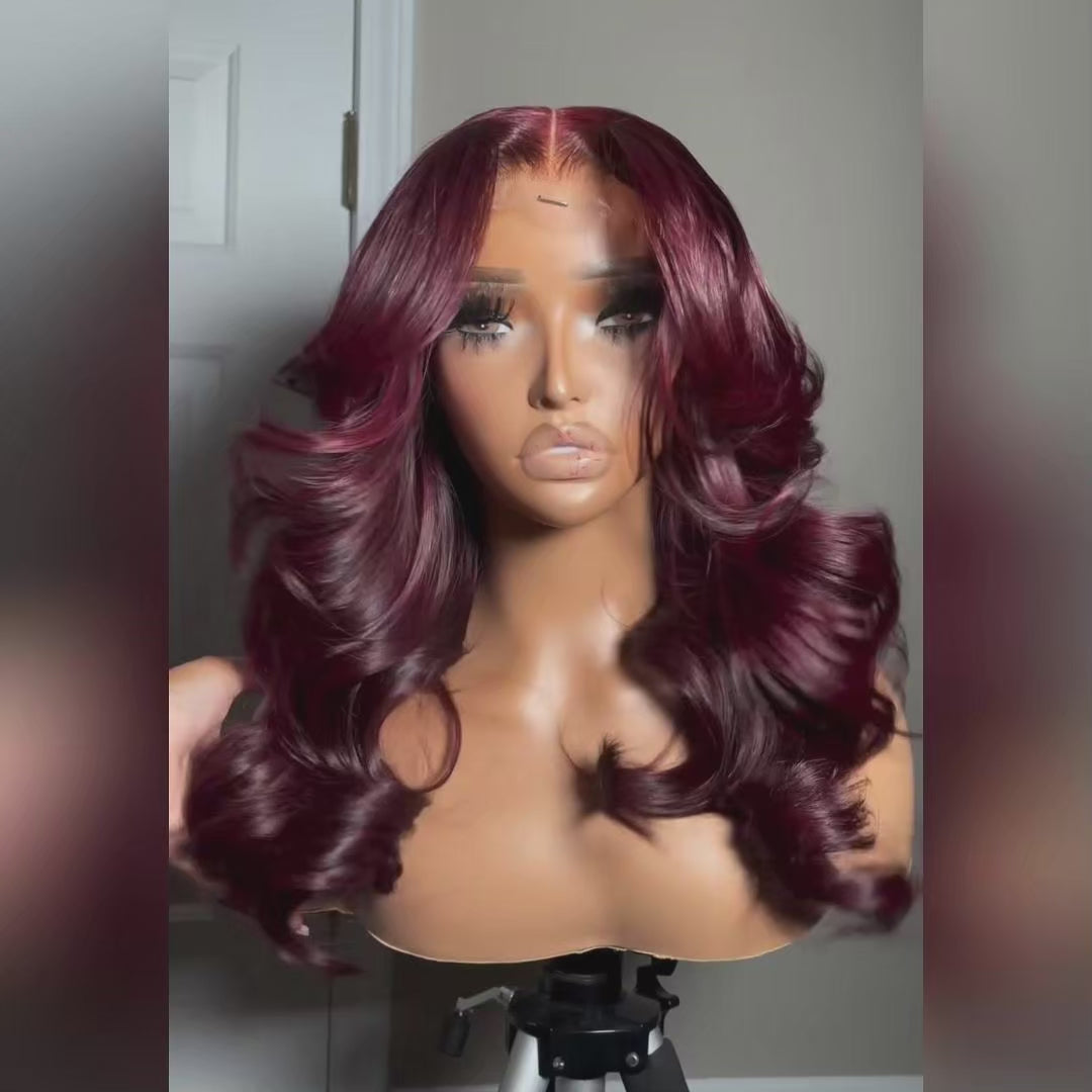 Trisha / Butterfly Burgundy / Invisible / 6x5/ Glueless / 250%