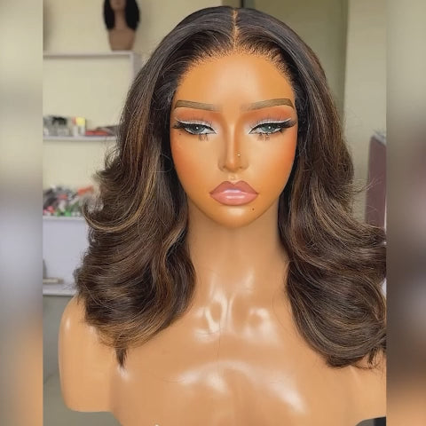Oprah / Brown Highlights/ Butterfly Layer / 6x5 / 250% / Glueless